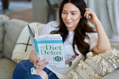 Girl reading book The Diet Detox